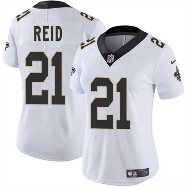 Women%27s New Orleans Saints #21 Justin Reid White 2025 Vapor Stitched Limited Jersey Dzhi